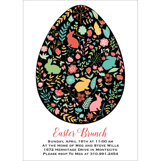 White Ornate Easter Egg Invitations